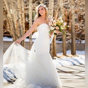 Allure 3354 Strapless wedding gown with Tulle bow